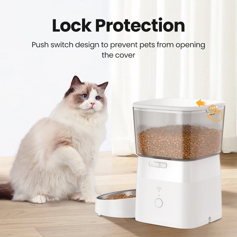 ROJECO Automatic Cat Feeder 2L Smart WIFI Pet Food Dispenser For Dry Food Dogs Kibble Dispenser Remote Control Pet Accessories