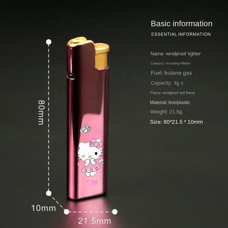 Briquet en métal Sanurgente pour petit ami, motif de dessin animé, Hello Kitty, Kulome Melody, INS, KTV Bar, créatif, cadeau physiquement plus léger