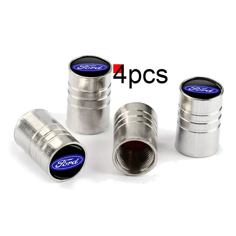 4pieces of Round Metal Tire Valves for Car Styling Car Wheels For Ford Focus Mondeo Kuga Fiesta Escort Explorer Edge 2 4 MK2 MK4