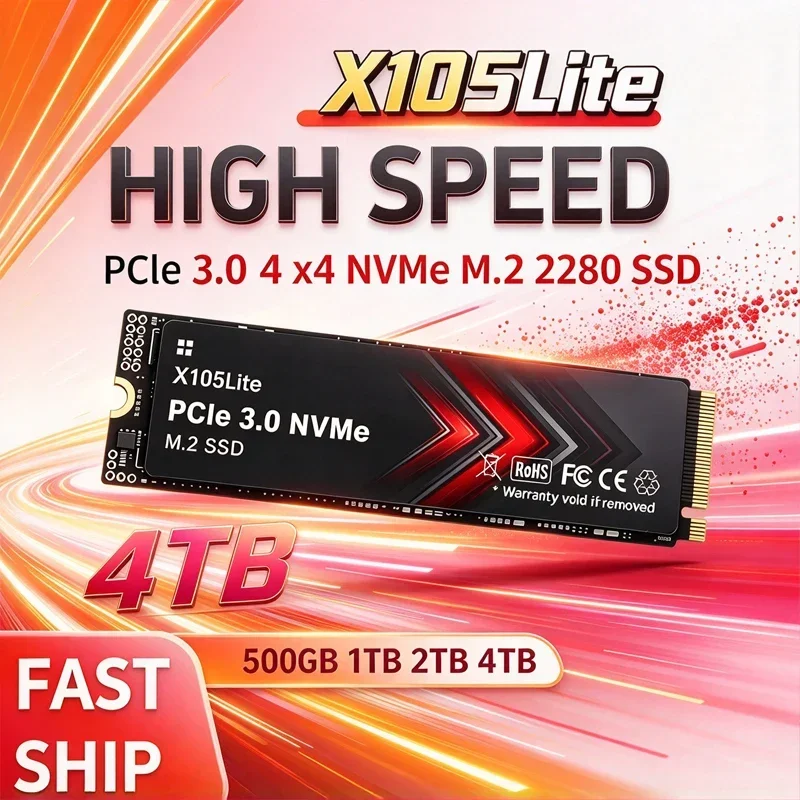 X105Lite M.2 NVMe SSD 500GB 1TB 2TB 4TB High Speed Transmission  Internal SSD, Compatible with Ultrabooks, Tablets & Desktop PC