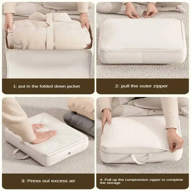 ABBP-4PCS/Set ضغط التعبئة الملابس أسفل سترة القطن لحاف تخزين التوسع المنظم حقيبة