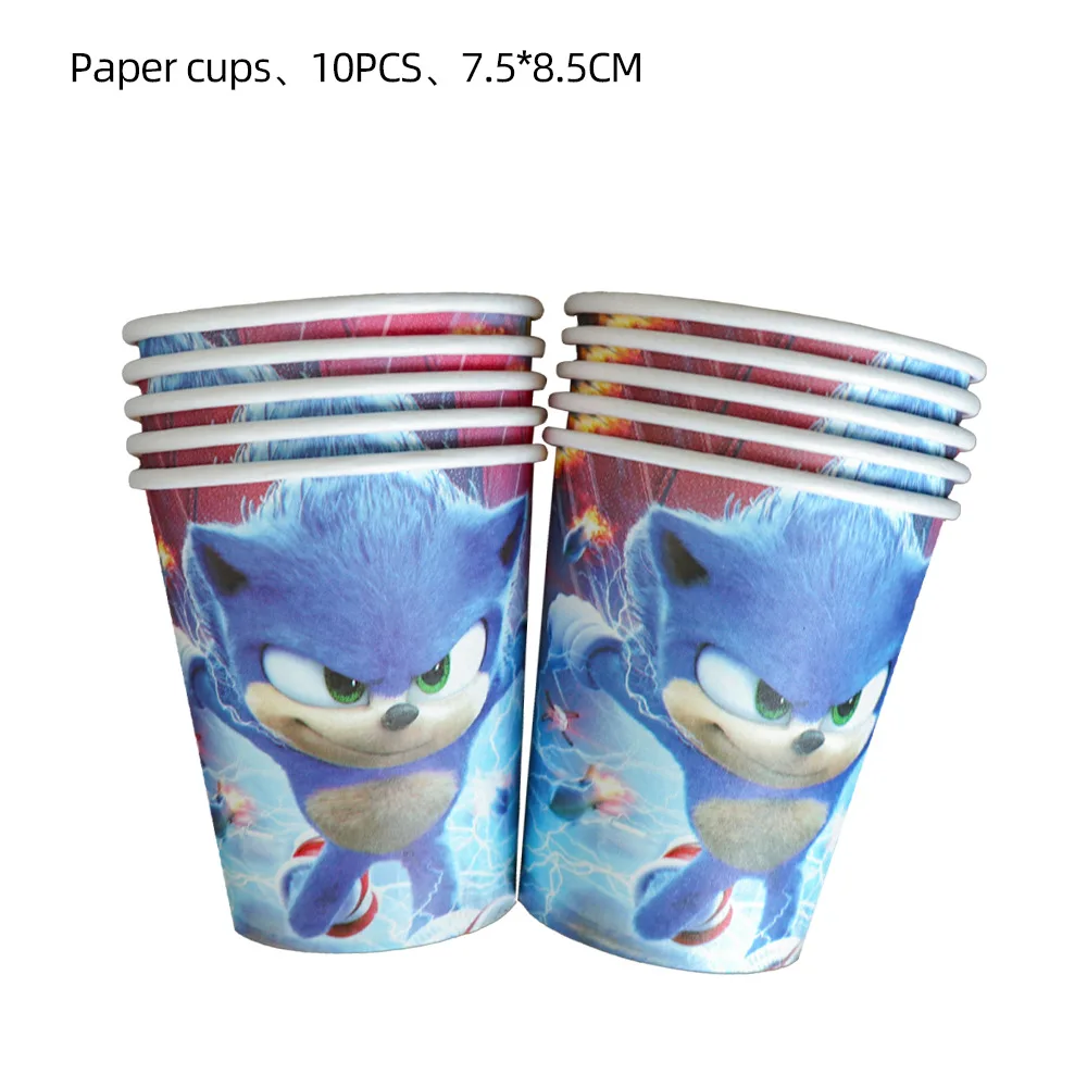 10pcs Cartoon Sonices Disposable Paper Cup Party Paper Cup Set Children\'s Birthday Party Supplies Decorative Set Products