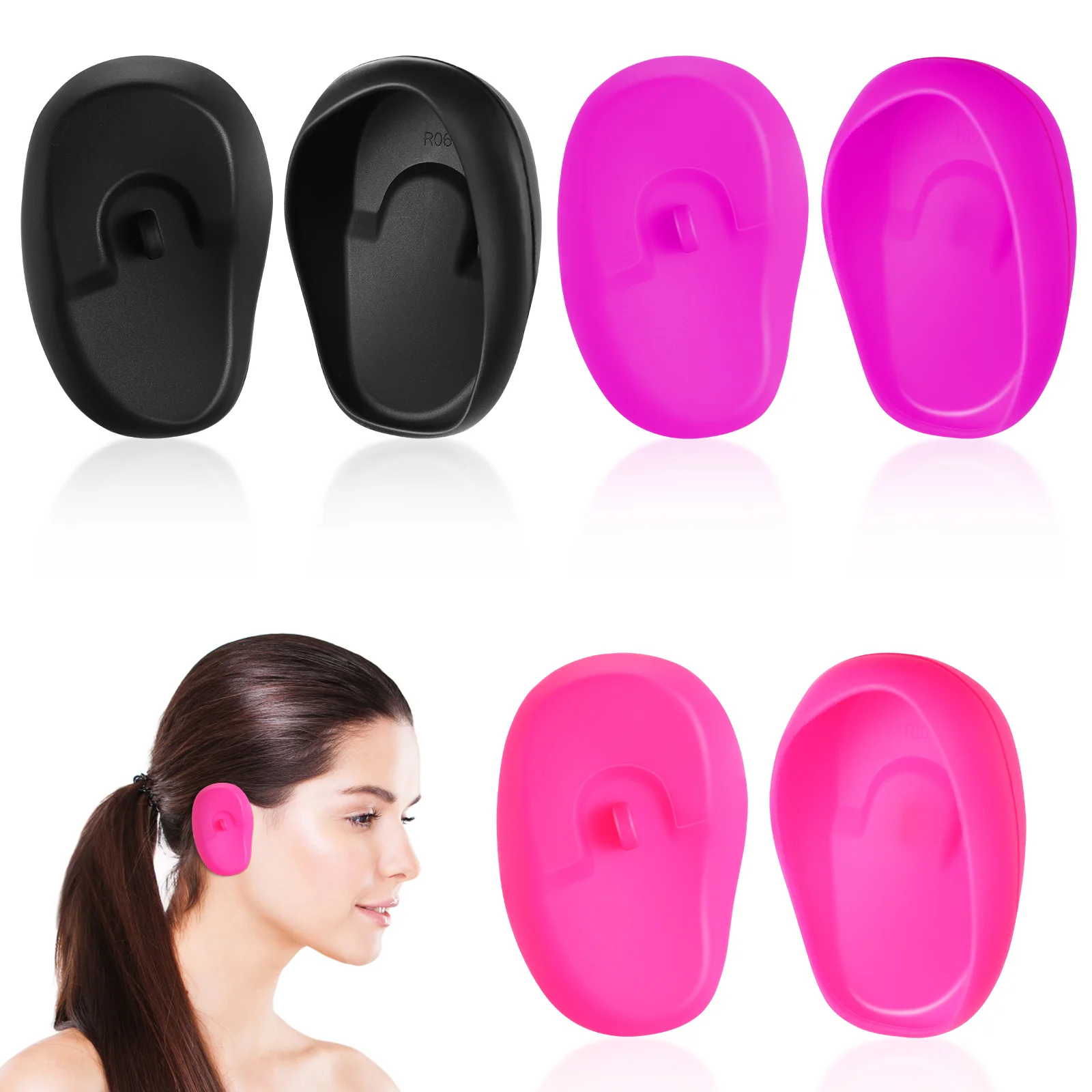 

3 Pairs Anti staining Ear Protectors Dye Water Shield Universal Fit Silicone Reusable Hair Care Salon Hair Coloring Safety