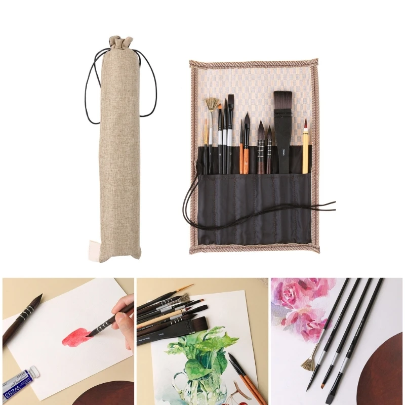 

11Pcs Artist Paintbrush Watercolor Brush with Organiser Case for Acrylic, Oil, Watercolor Gouache Painting Body Painting