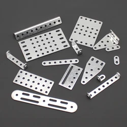 Aluminum Alloy Square Plate with Hole Fixed Piece Bottom Plate U-Shaped Strip Angle Code DIY Toy Model Material Accessories