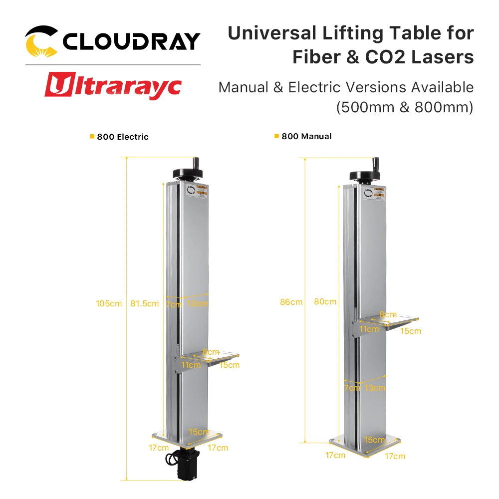 Ultrarayc Sợi Laser Đánh Dấu Một Phần Trục Z Nâng Bàn Cao 500 & 800Mm Có Động Cơ Cho DIY 1064nm Sợi đánh Dấu Một Phần