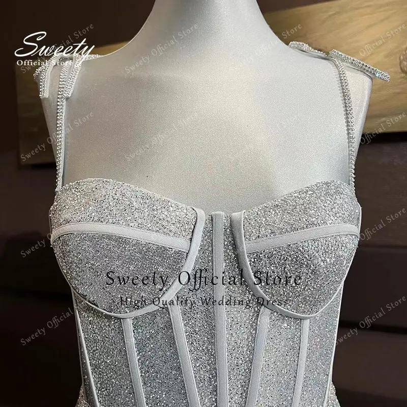 Abito da sera di lusso a-line lunghezza del pavimento Organza di pizzo con ricamo abiti da ballo scollo a v senza maniche abito da sposa con cerniera Robe De