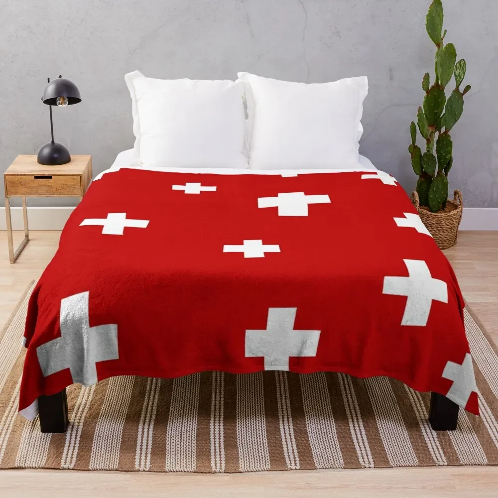 Swiss flag Throw Blanket Decorative Throw For Decorative Sofa wednesday heavy to sleep Blankets