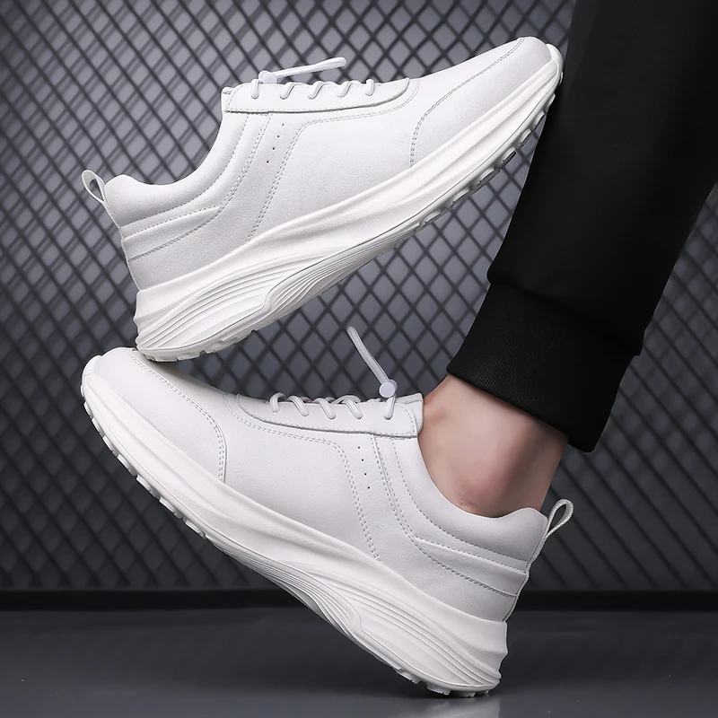 

Мужская повседневная черно-белая обувь. Удобная классическая повседневная обувь для прогулок и туризма. Высококачественная минималистичная обувь.