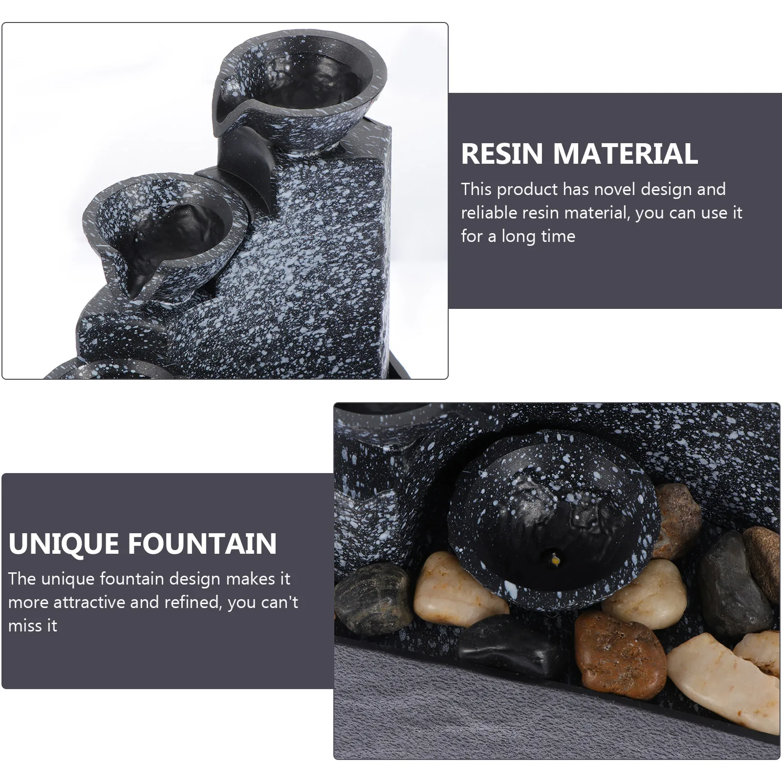 

1Set Portable Artificial Resin Water Fountain Garden Ornament Home Office Desk Decor Fountain Home Decor