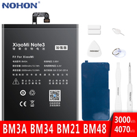 NOHON BM3A BM21 BM34 BM48 Battery For Xiaomi Mi Note Pro 2 3 Replacement Battery Note2 Note3 Lithium Polymer Bateria Free Tools