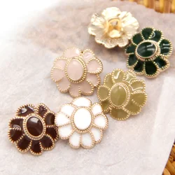 6Pcs 17/21/24mm Vintage Flower Gold Metal Buttons for Clothing Coat Dress Decorative Buttons Sewing Accessories Wholesale