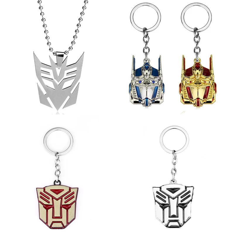 Metal Mask Model key chain Game around Autobots Metal pendant Key ring necklace Female male car Cosplay props