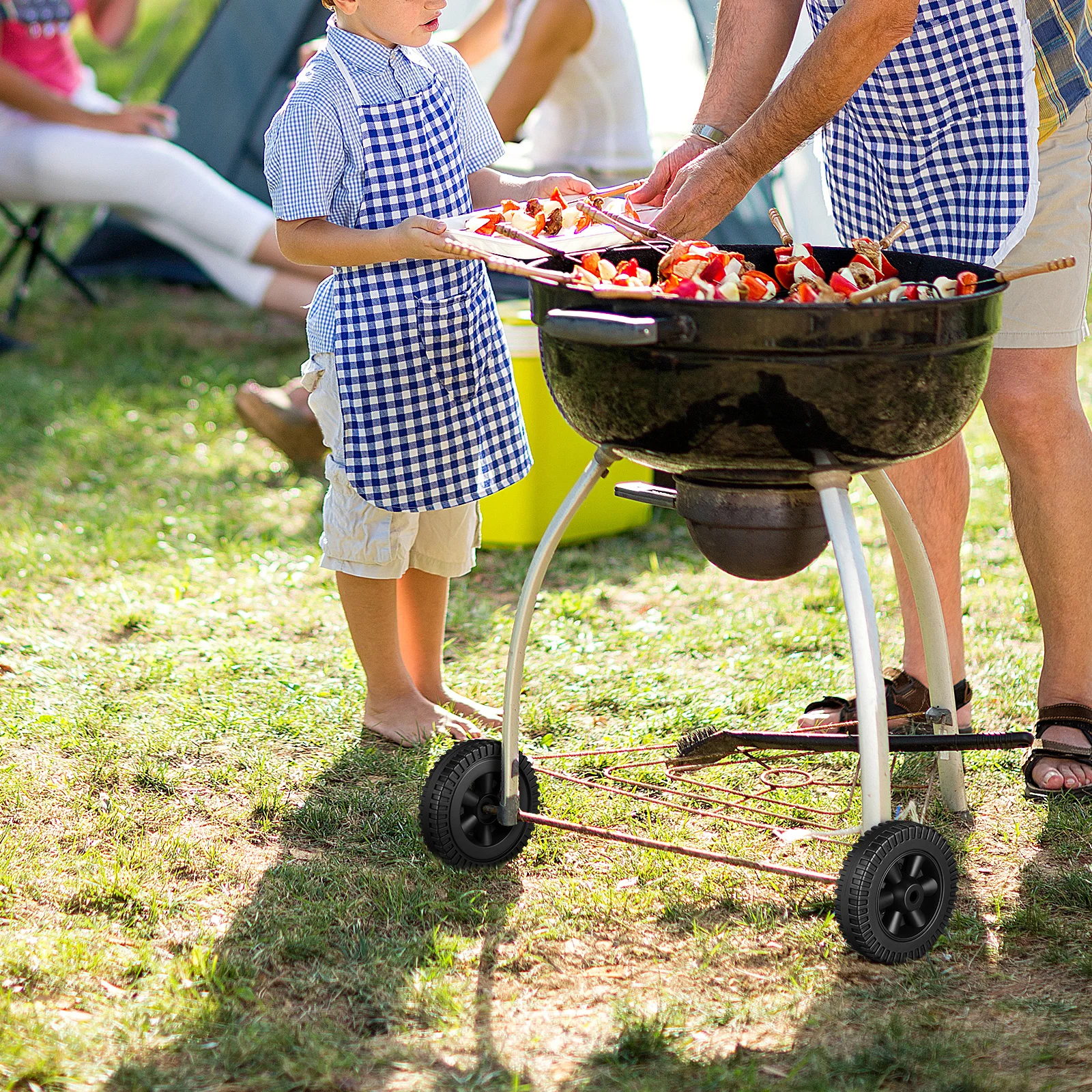 

2Pcs Bbq Grill Wheels Replacement Parts 6 Inch Heavy Duty Pe Plastic Durable Wear Resistant for Grill Cart Lawn Mower