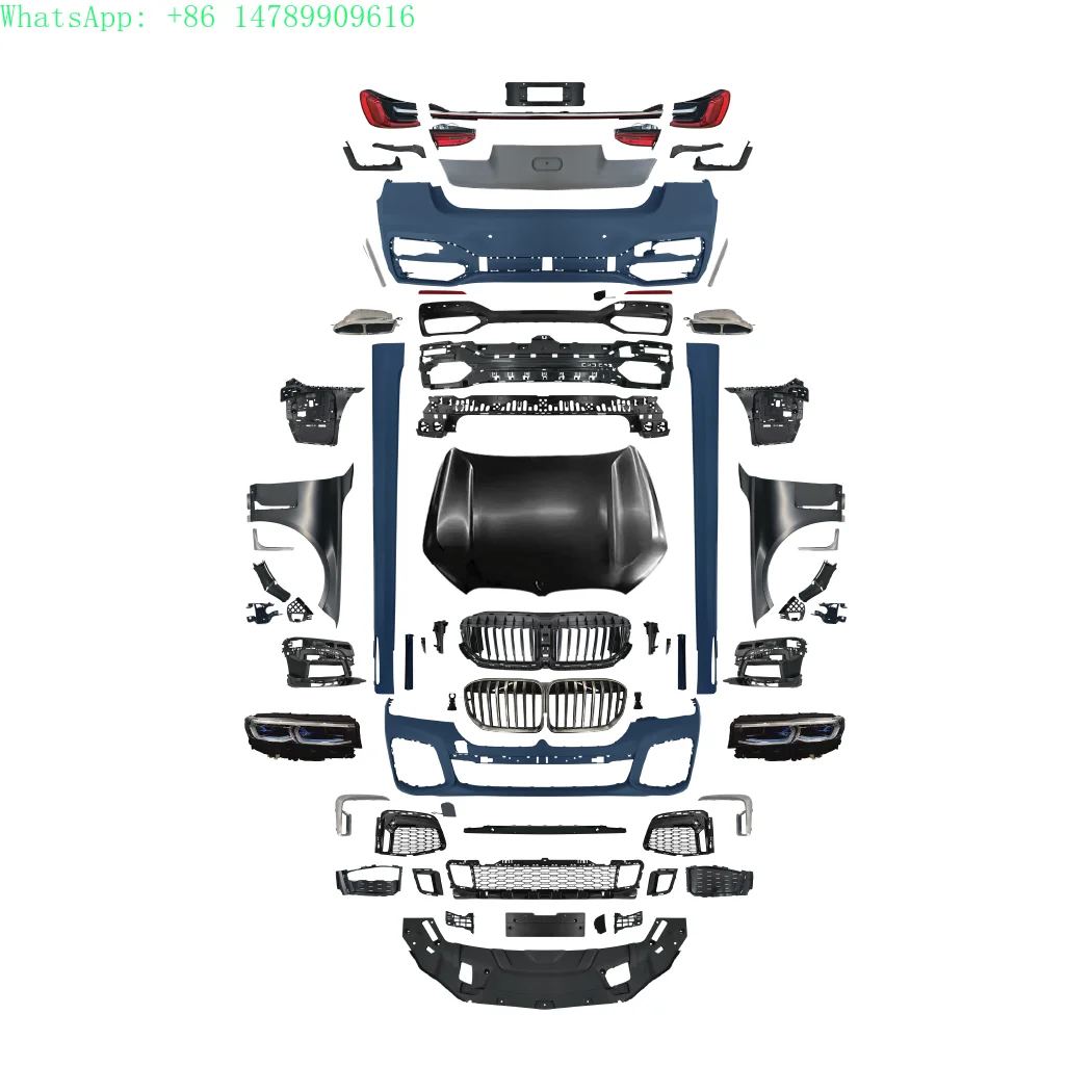 OLD Upgrade NEW Car Bumpers for  7 Series G11 G12 Modified M Style Front Rear Bumper Headlights Taillights Hood Fenders