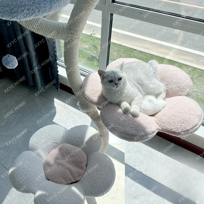 Cat Tree Flower Towercat Tree, Pink Large Cat Tree, Climbing Frame Toy Furniture, Villa Transport, Pet Supplies