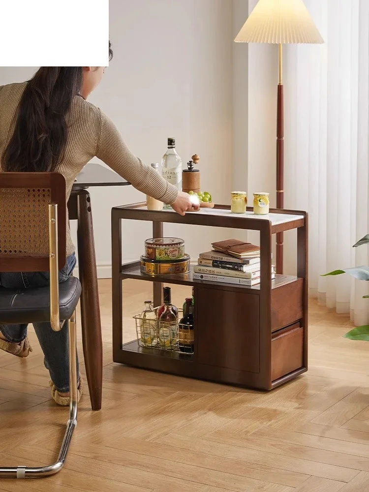 

%*l forNordic solid wood rock slab coffee table living room household small tea table balcony mobile side table