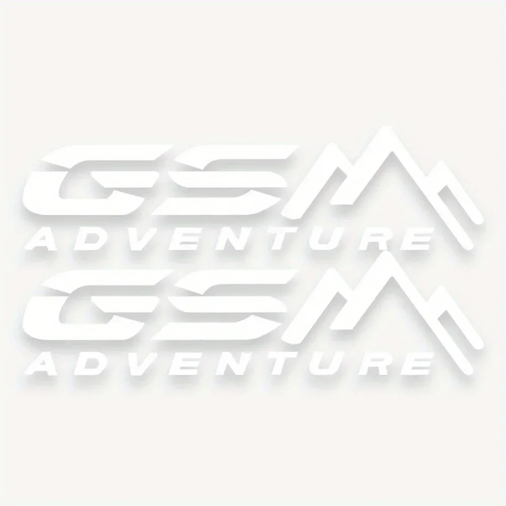 오토바이 스타일링 장식용 'GSM 어드벤처' 스티커 2개 세트 - 어드벤처 라이딩 테마 데칼 액세서리