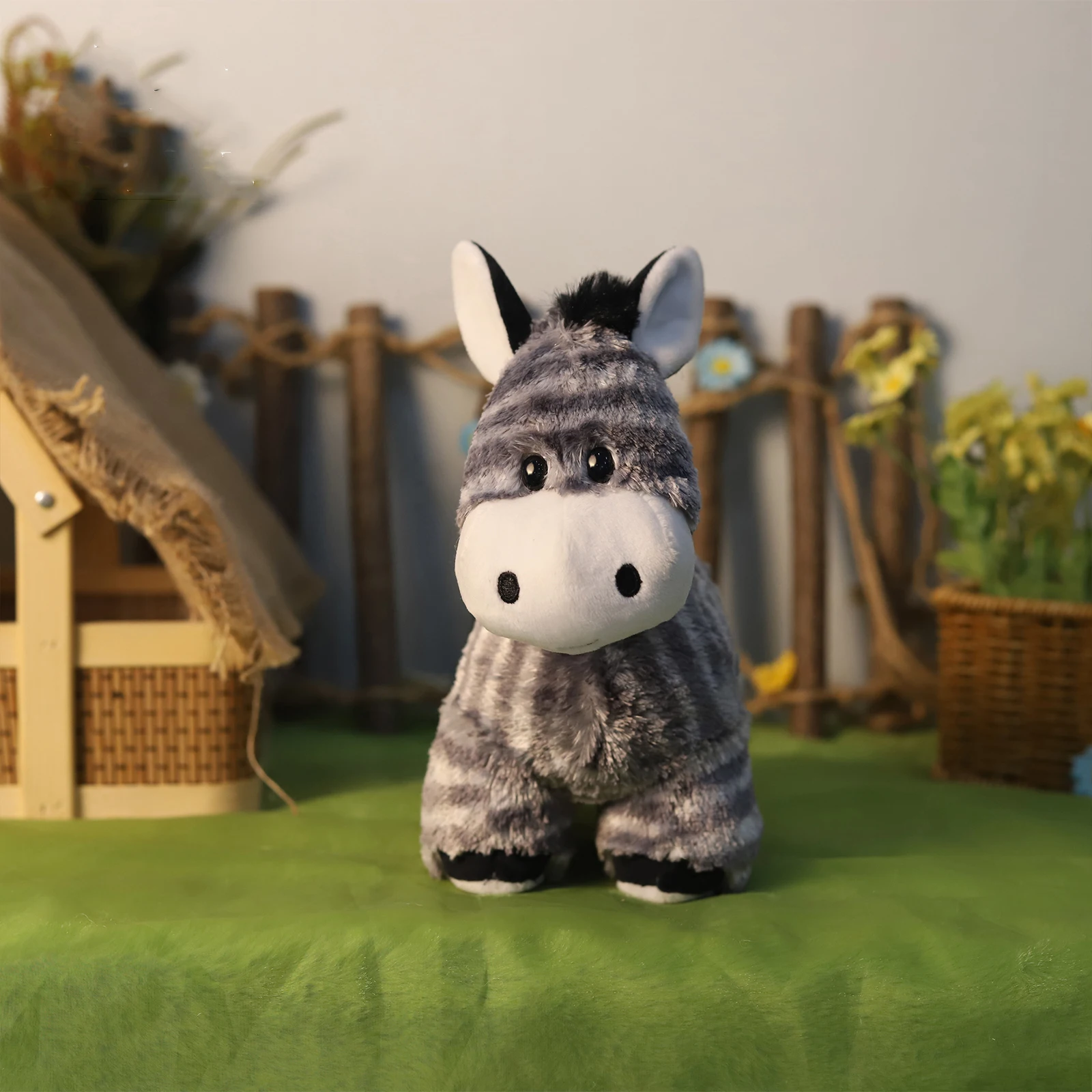 Echtes Leben Stehendes Zebra Stofftier Plüschtier Simulation Zebra Puppe Fotografie Requisiten Weihnachten Geburtstagsgeschenke für Kinder