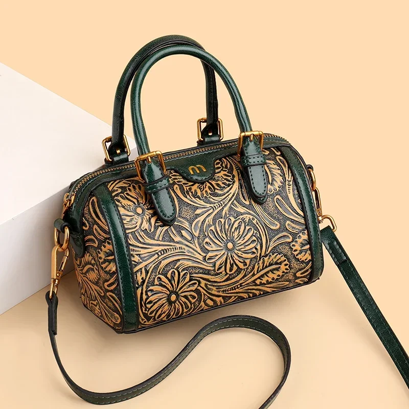 Yao Dong Vintage Floral Pattern Small Handbag Women’s Stylish Shoulder Crossbody Bag Versatile Everyday Bag