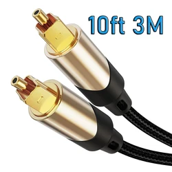 Digital Optical Audio Cable 3M 5.1CH HIFI Toslink SPDIF Digital Coaxial Audio cable Cord Braided for Amplifiers Apple TV PS4