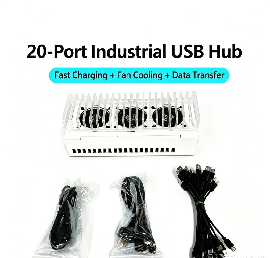 20/40/60 Ports USB Hub Box For Device Batch Synchronization & Smartphone Management