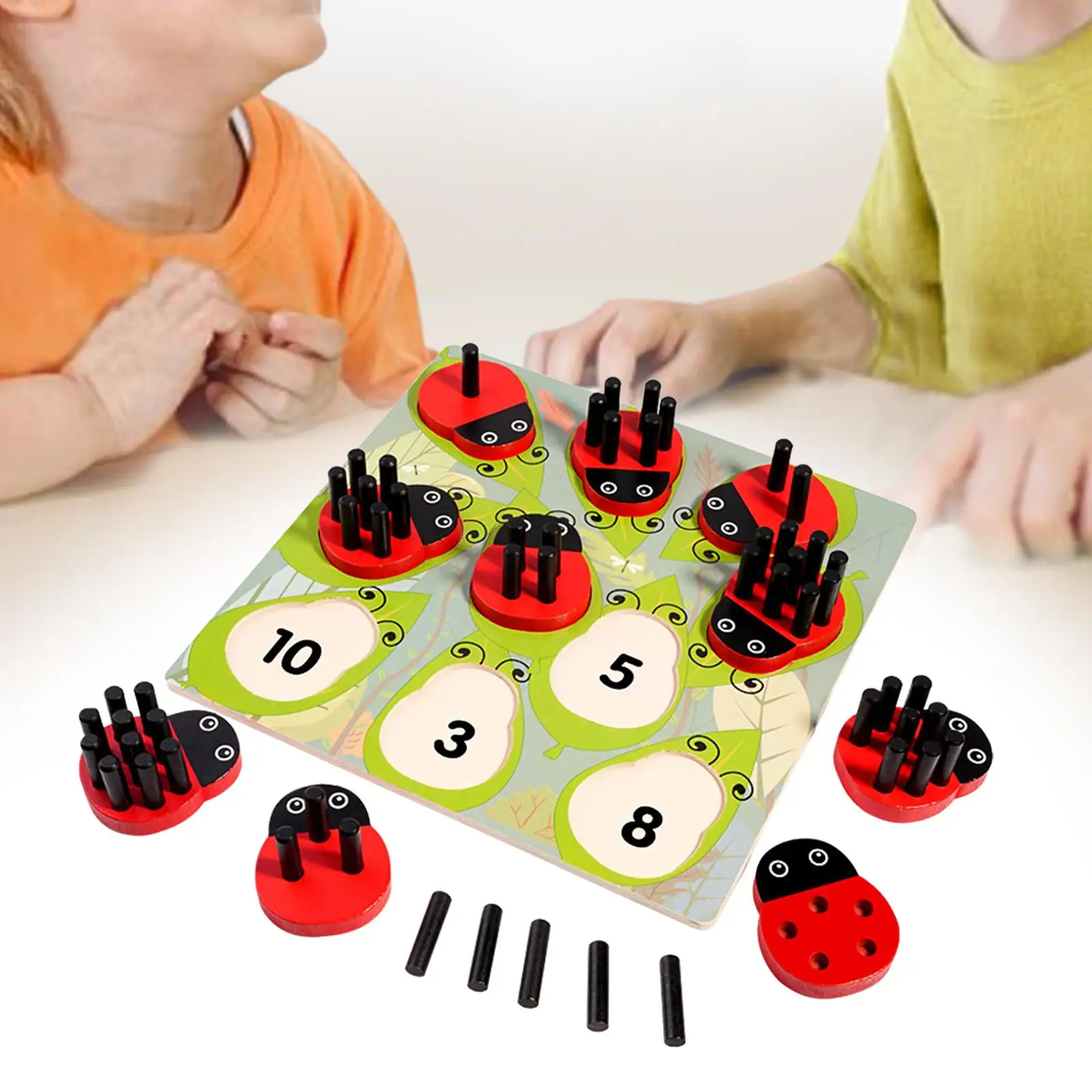 

Wooden Ladybug Counting Toy Preschool Learning Toy for 3 4 5 Year Toddlers