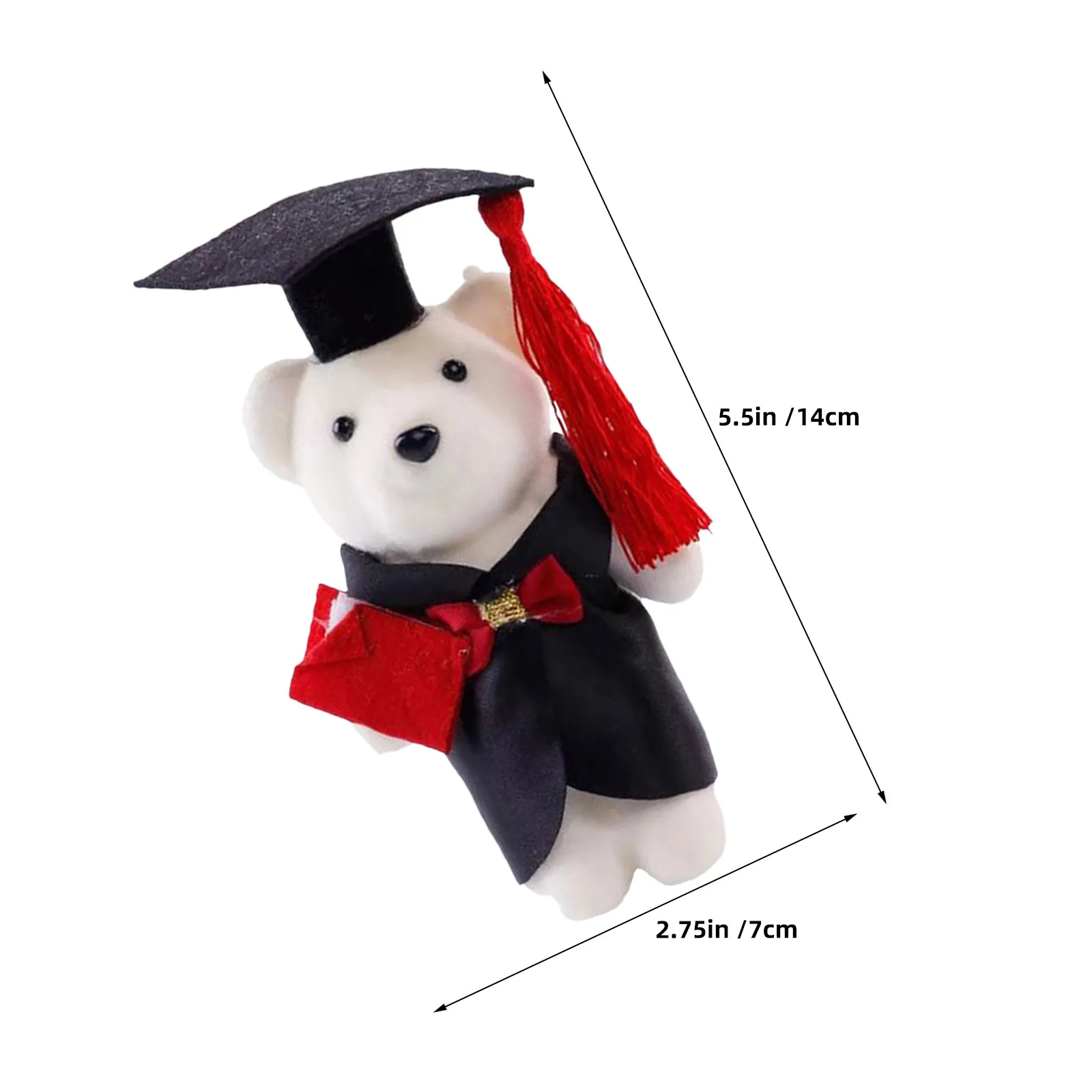 Lot de 10 mini-ours en peluche doux pour bouquets de remise de diplôme, cadeaux de fête de remise de diplôme, célébration de la fin des études secondaires et universitaires