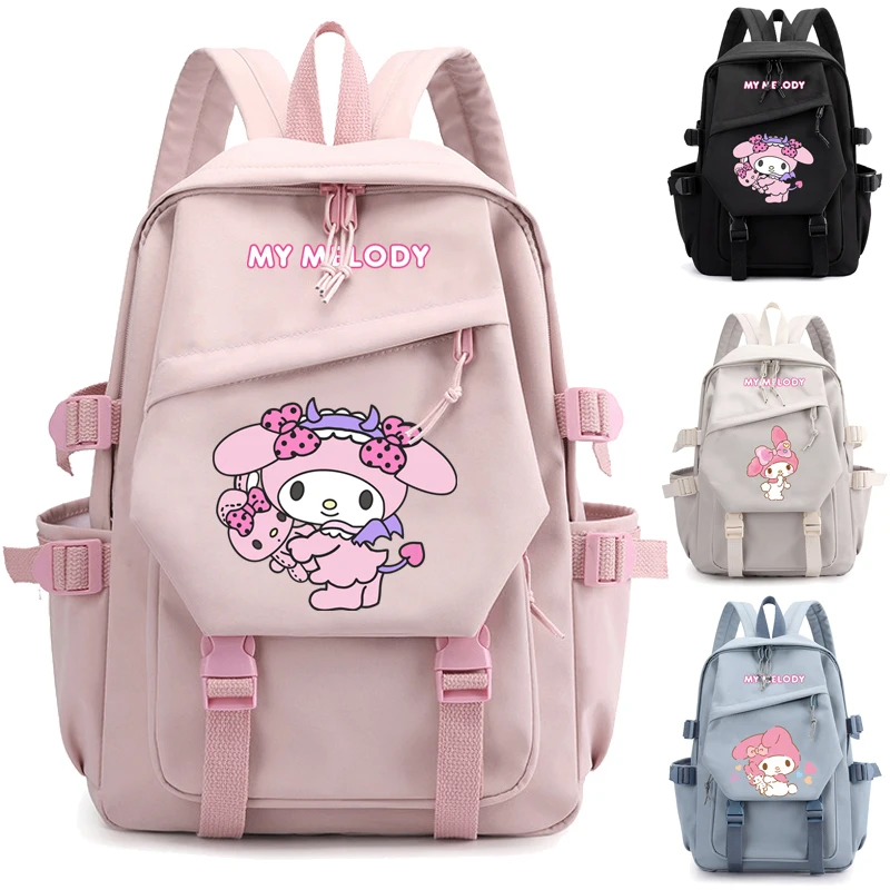 

Sanrio Plush Toy My Melody Backpack Children Girl Boy Black Blue Schoolbag Kawaii Student School Bag Laptops Rucksack Large Gift