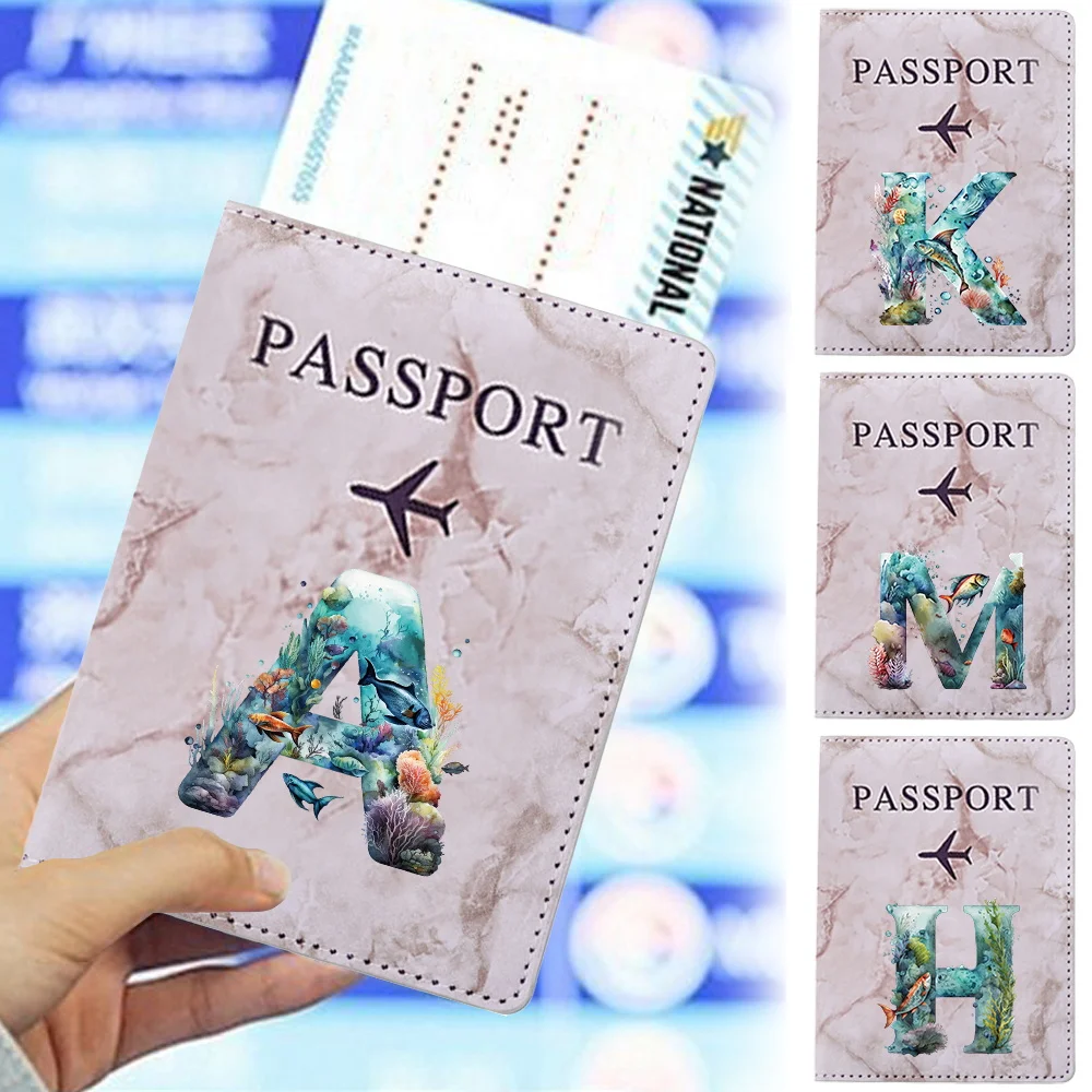 Passport Cover Waterproof Passport Holder Covers Case Travel PU Leather Credit Card Wallet UV Printing Fish Serie