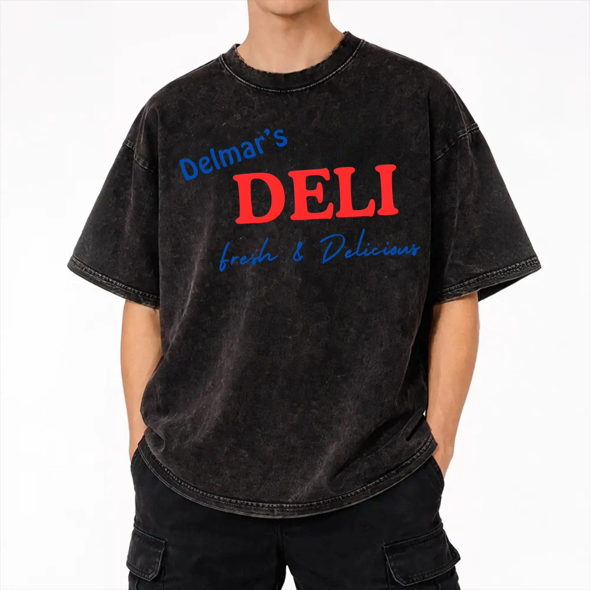 Peter Parker's Delmar's Deli  Accessories Washed T Shirt Men Women Streetwear Hip Hop T-Shirts Summer  Tees Cotton
