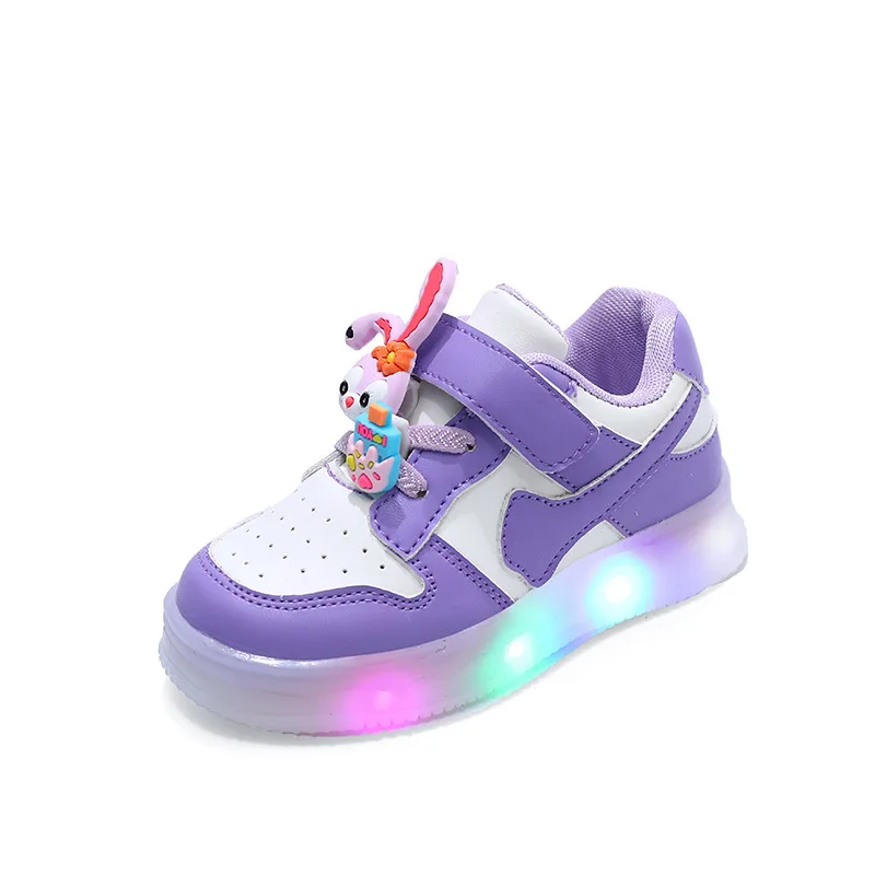 Kids LED Shoes Disney Stellalou Sport Shoes New Children Casual Sneakers Spider Heros Shoes Luminous Shoes lighted Tennis Shoe