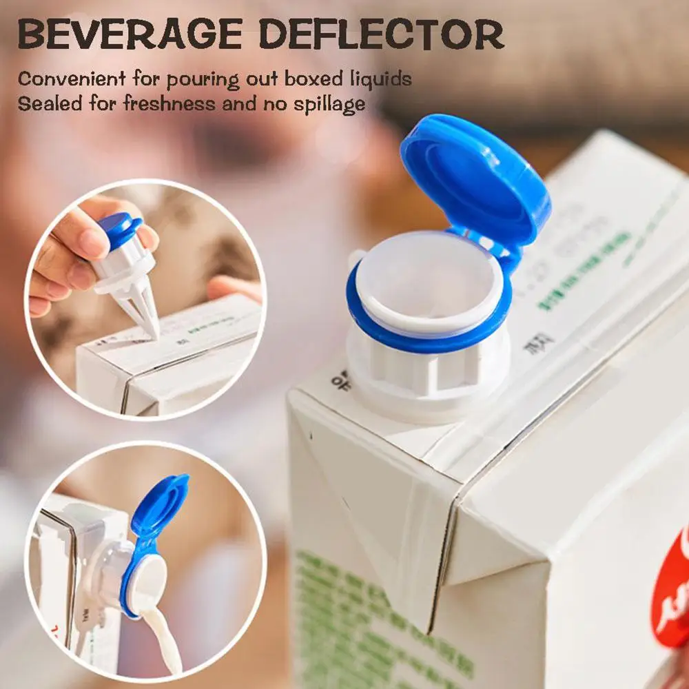 2pc Extended Box Drinks Diverter With Lid Useful Box Drinks Diverter Anti-Spray Juice Nozzle Deflector Extension Mouth Spouts