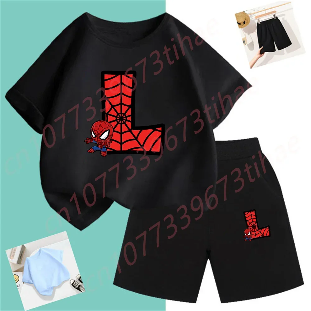 Baby T-shirt Clothing Set For Children Aged 1-16, Boy Sports Set, Spider Man Brand Sports Set, Cotton t shirt Top And Pants Set