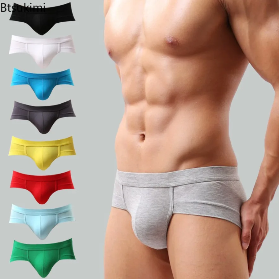 

2025 New Men's Sexy Underwears U-convex Pouch Briefs Comfortable Modal Low Waist Boxers Shorts Men Solid Simple Breathable Brief