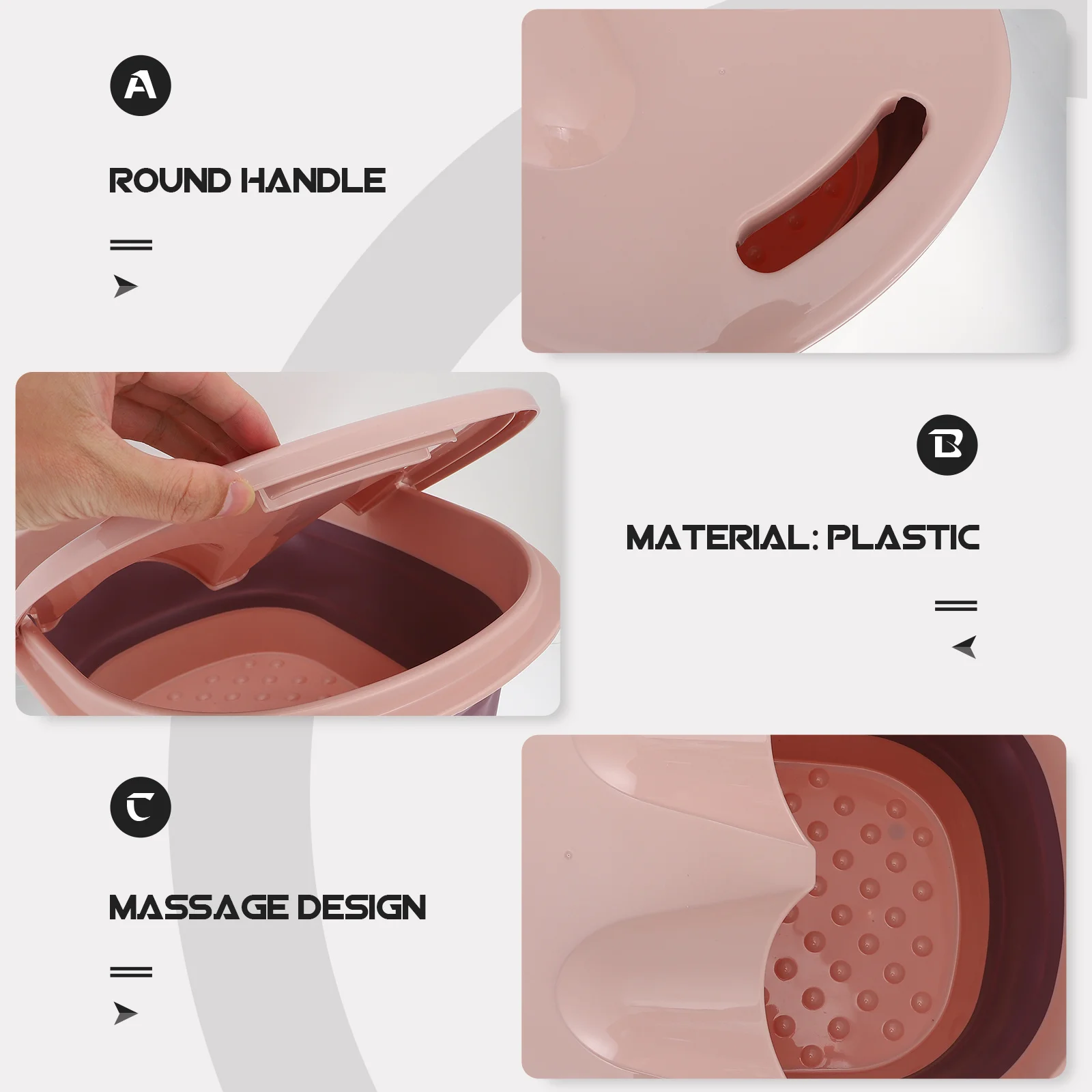 1 قطعة حوض نقع القدم المحمولة تصميم قابل للطي مناسبة للتخييم في الهواء الطلق السفر دعم فعال حوض القدم #4