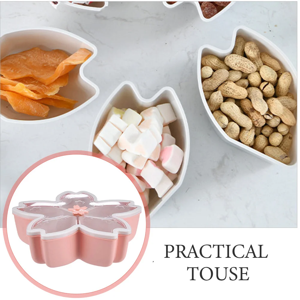 

Cherry Blossom Snack Storage Box 6 Compartments Dried Fruit Container Waterproof Dustproof Boxes