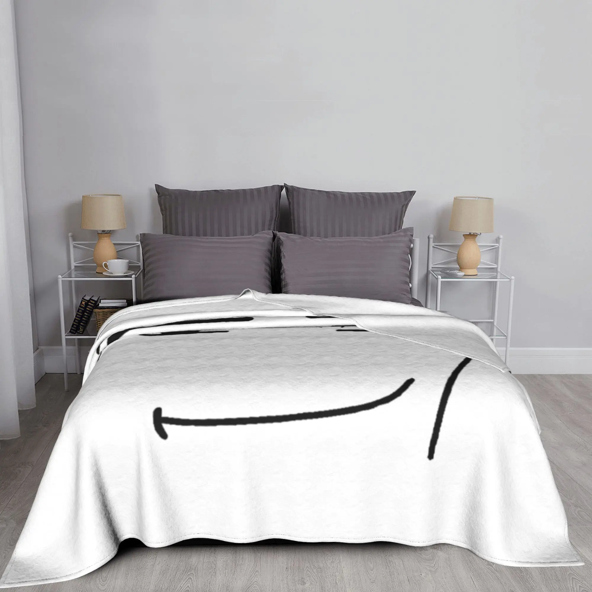 Man Face Gaming Meme Knitted Blanket Flannel Robloxx Soft Throw Blanket for Home Couch Bedroom Quilt