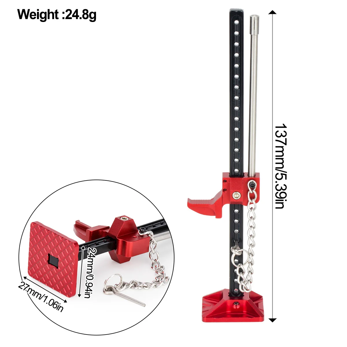 Simulation Metal Mini Slideable Jack Tool for 1/10 RC Crawler Car Axial SCX10 TRX4 Tamiya CC01 RC4WD D90 D110 TF2 Accessories