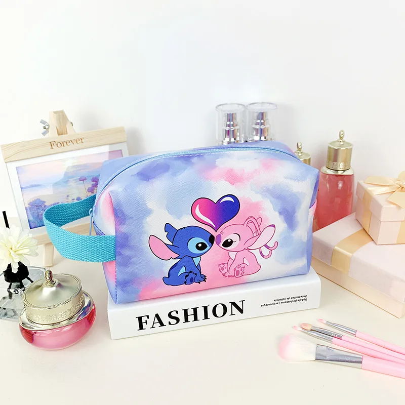 Bolsa de cosméticos Stitch, bolsa de maquillaje para mujer, bolsa de almacenamiento de lápiz labial y cosméticos, estuche de lápices de gran capacidad, monedero, regalos para estudiantes y niñas