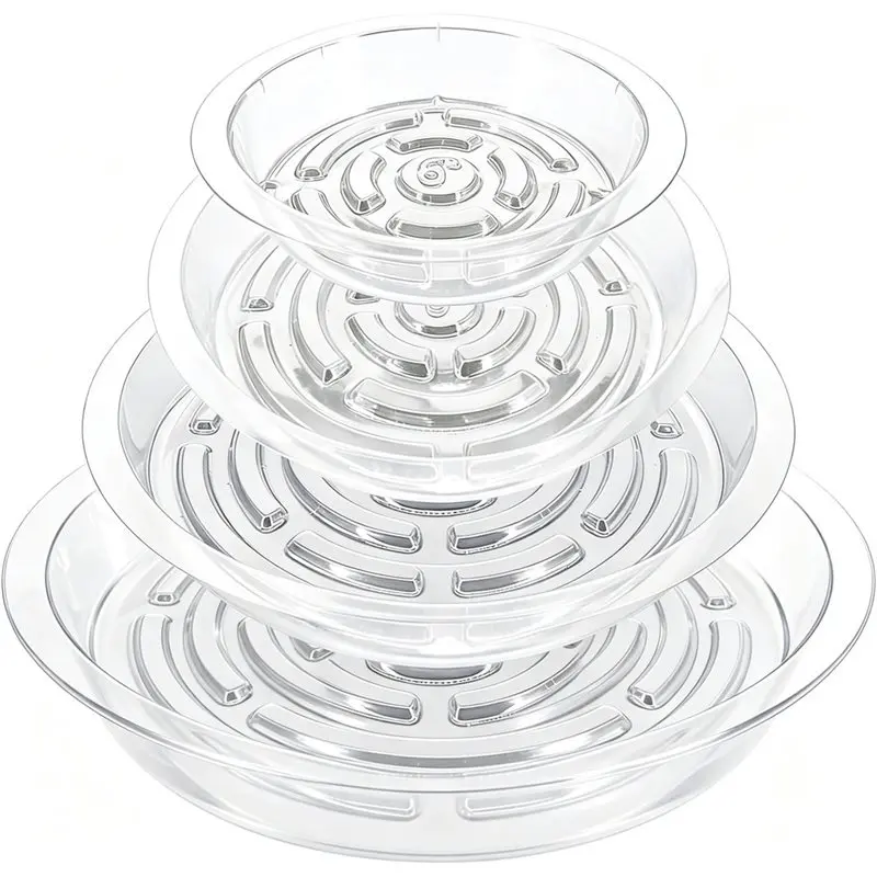 M11K-For Plants, Flower Pots 20 Pack Clear Plant Saucers(6/8/10/12 In), For Indoor/Outdoor,Plant Trays, Drip Tray