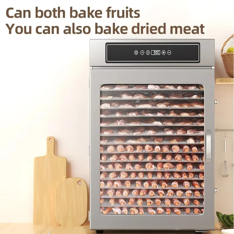LTPK LT-156 16 Trays 16-layer Fruit Dryer Food Dehydrator Vegetable Herbal Seafood Meat Dehydrator