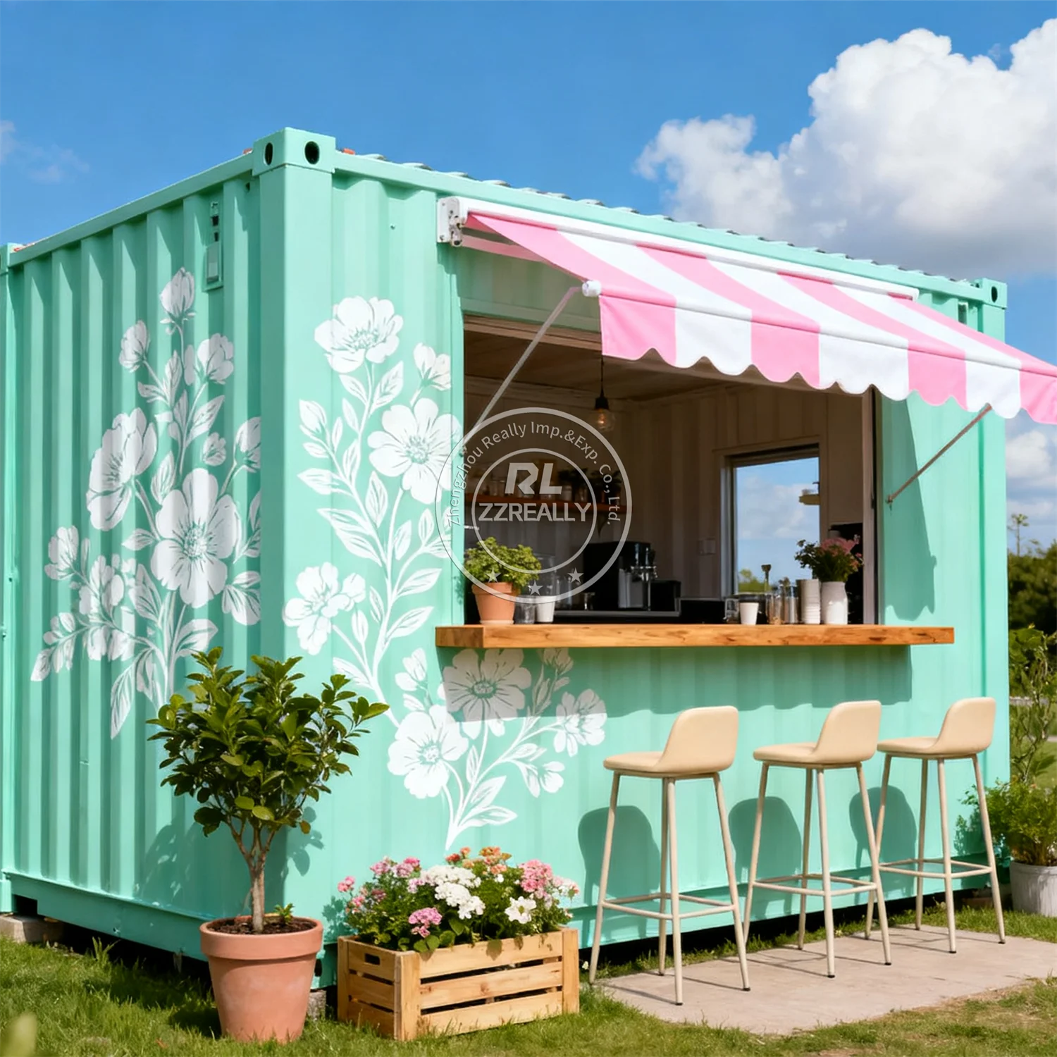 Customized Design Modern Small Custom Movable Container Bar Kiosk Outdoor Container Restaurant With Kitchen Equipment