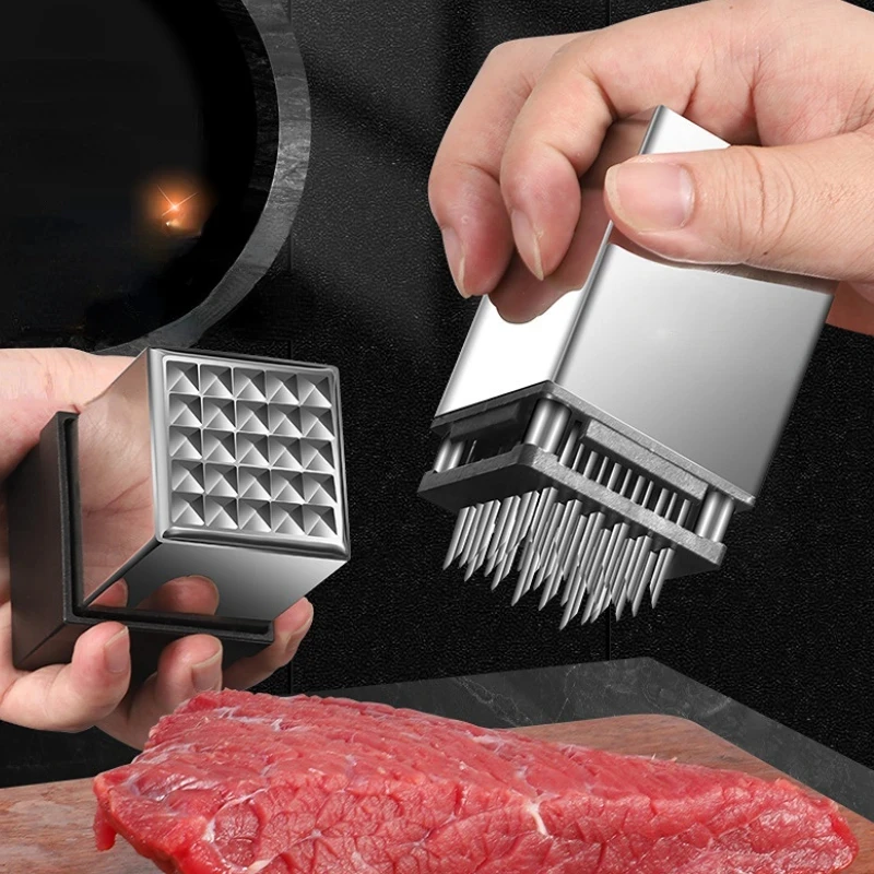 Stainless Steel Steak Tenderizer Kitchen Gadgets Household Kitchen Tools Double-sided Meat Loosener Novel Accessories Dining Bar