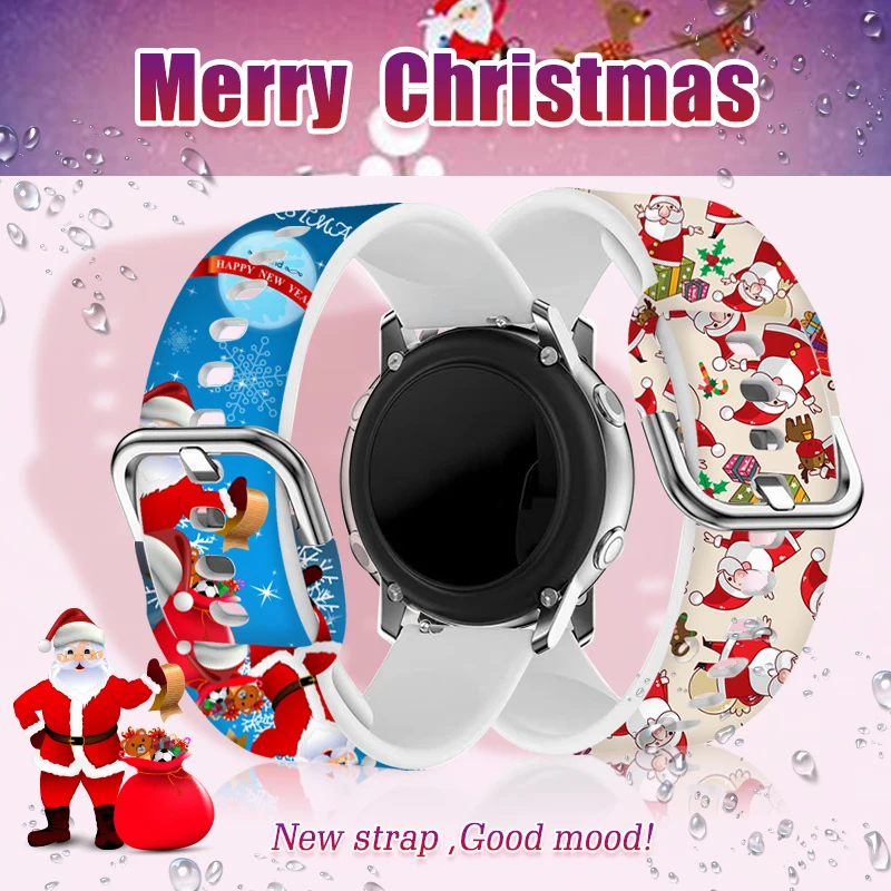 20mm 22mm Weihnachten 3 Armband für Samsung Galaxy Watch 7/6/5 40mm 44mm 6Classic 42mm Austauschbares Armband 22mm für Amazfit 45mm