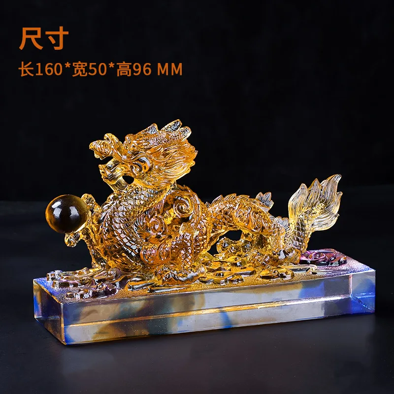 Glass Zodiac Dragon Ornament Craft Office Living Room Opening Gift Housewarming New Home Ten Thousand Buddhas Wall