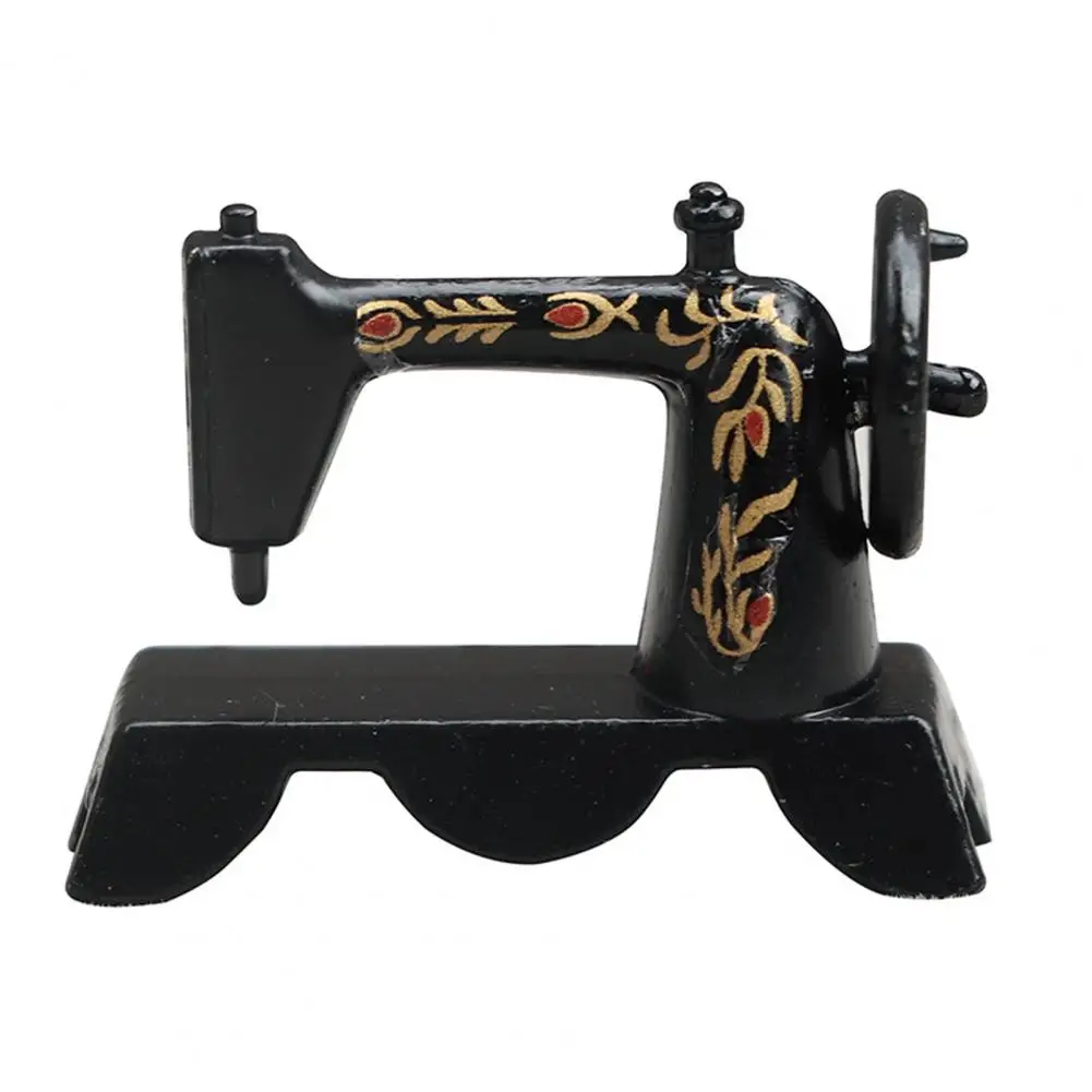 Doll House Ornament Alloy Mini Sewing Machine Doll House Sewing Machine Mini Furniture Model Supplies