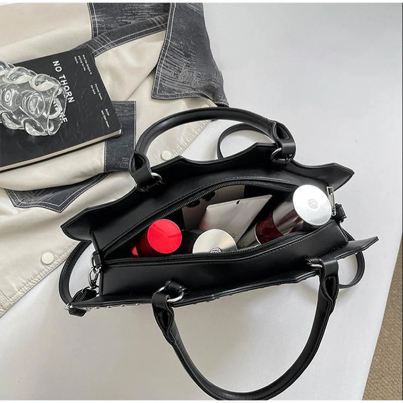 Modische Halloween-Totenkopf-Gothic-Handtasche, Persönliche Vintage-Damen-Tragetasche, Schultertasche, Umhängetasche, Street-Style, Punk-Nieten – Detail 21