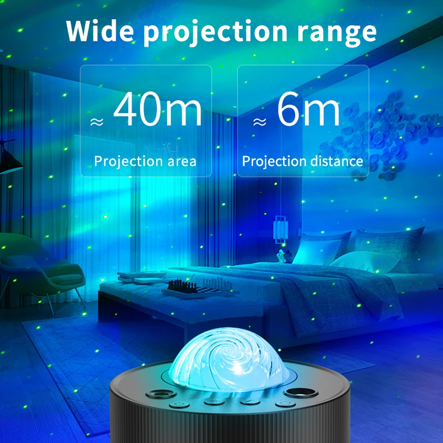 Northern Lights Galaxy Projection Lamp Aurora Moon Star Projector Night Light Music Laser Bluetooth Bedroom Decor Creative Gift