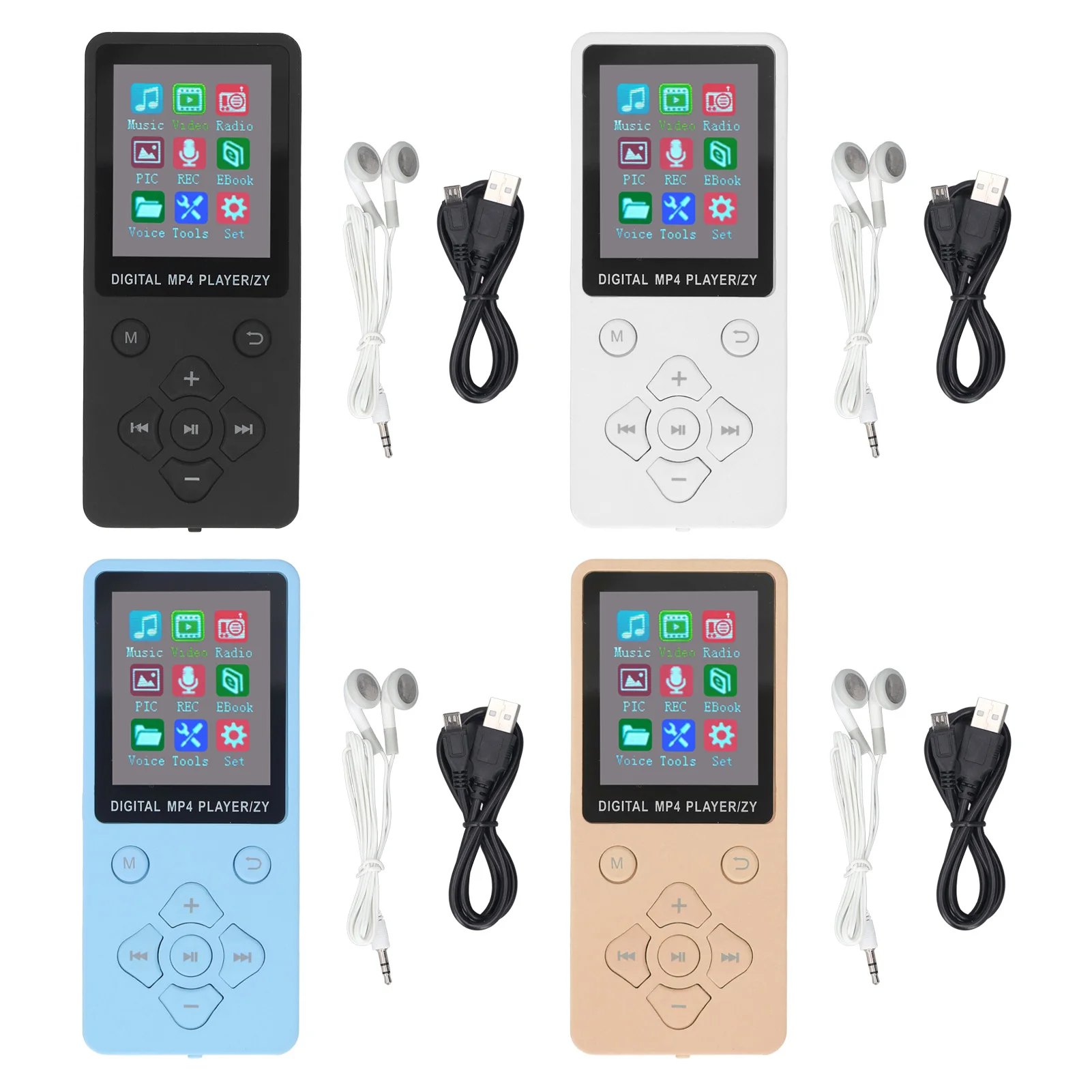 مشغل MP3 MP4 بلوتوث 5.0 رفيع للغاية 1.8 بوصة شاشة ملونة 128G ذاكرة قابلة للتوسيع مشغل موسيقى فيديو محمول مشغل MP3 MP4